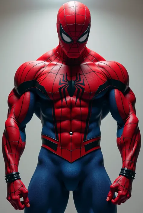 spiderman bodybuilder looking at his abs (125)