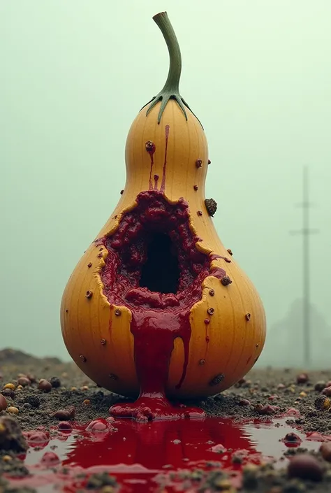 An ugly gourd absorbing blood in the tens of liters from the ground, The scene was so abrupt and bizarre, 