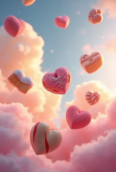 Gourmet candy with sky background