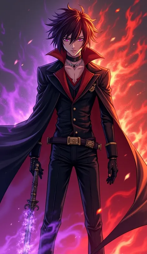 Kyo Yagami (Kyo Kusanagi + Iori Yagami)
Style: An epic fusion of fire and purple flames .
visual:  Black and red clothing with details of the Kusanagi and Yagami families .
 Abilities :  Controls both the traditional fire of the Kusanagi and the cursed pur...