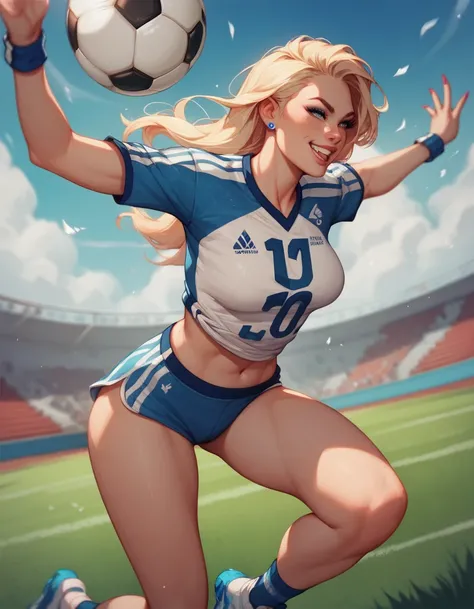 Woman playing soccer