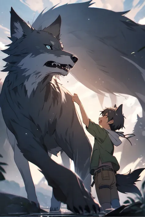 Wolf and a boy 