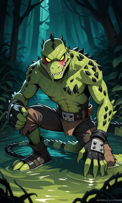 Killer Croc vs crash bandicoor, in swamp