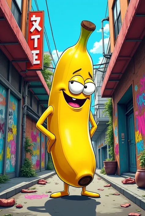 Banane de la street en style animé 