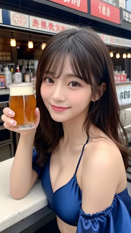 (   top quality ,8K quality, Masterpiece:1.3,),(    Ultra High Resolution :1.3,reality:1.4,      original photo    :1.2),(   very detailed :1.2,  GLOSY GLOSY SKIN    ,Delicate skin:1.1),( Detailed Color,   perfect human body  ,   caustics), (Beer seller), ...