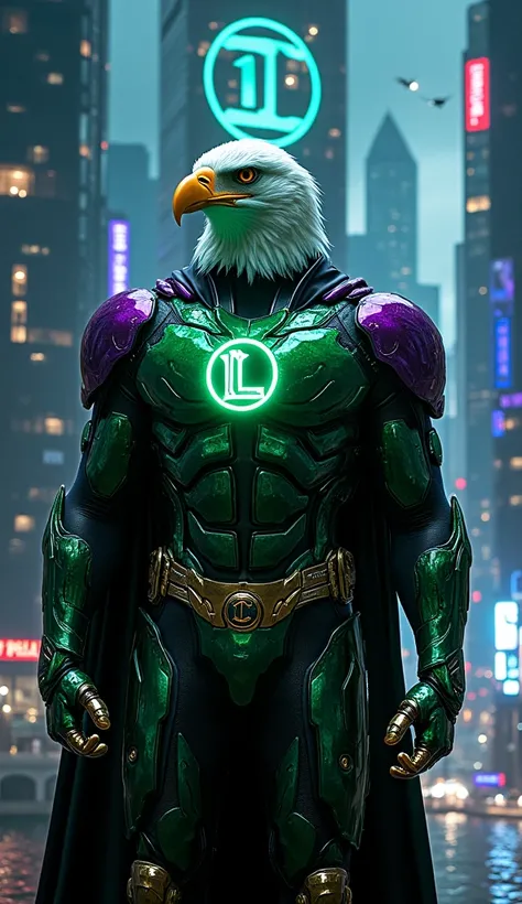  transformar lex luthor em um animal que represente bem suas características!  The bald eagle is the perfect choice ,  because it symbolizes strategic intelligence ,  dominance and an imposing presence ,  in addition to being a meticulous predator ,  just ...