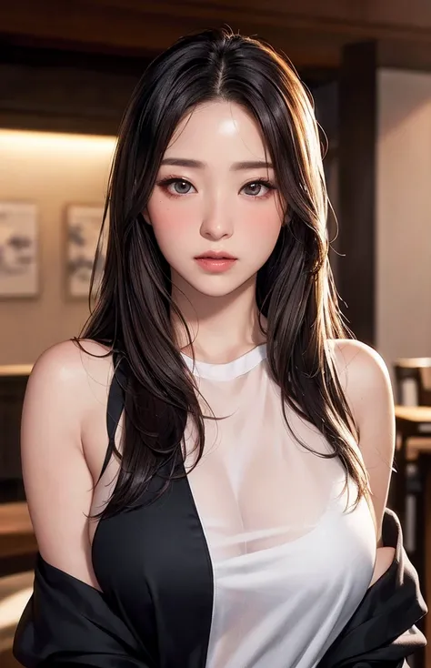 female student   ,  matte black attire、chinese buns
((( Masterpiece))), ((  top quality)), (( 複雑な Details)), ((  super realistic realism )), ,  mature woman,   mature woman,   see through,    high definition  , illustration, 1人の mature woman,    perfect ha...