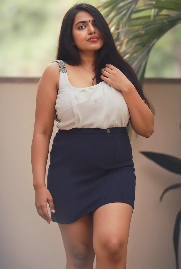 Big boobs thick Indian college girl in uniform. Thick thighs. Indian skin colour.