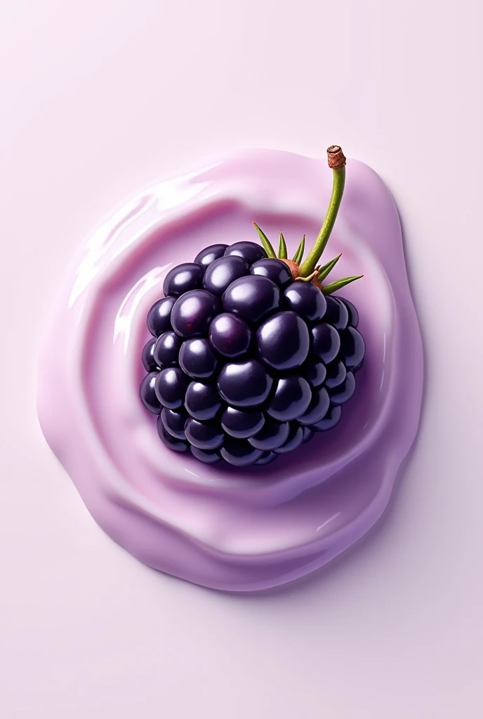 Generate a blackberry yogurt label that has a large blackberry flavor in the center