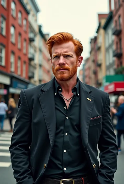   male ager, redhead, fachero, on the street,