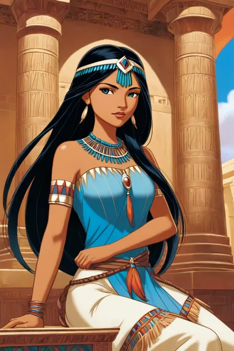 La princesse Pocahontas en déesse égyptienne