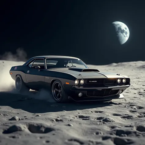 Dodge Challenger on the Moon
