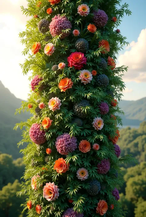 vertical flower and leaf garden