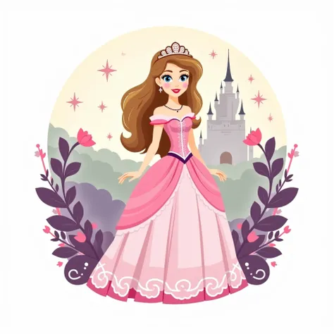 Generate a logo about a princess and princess 