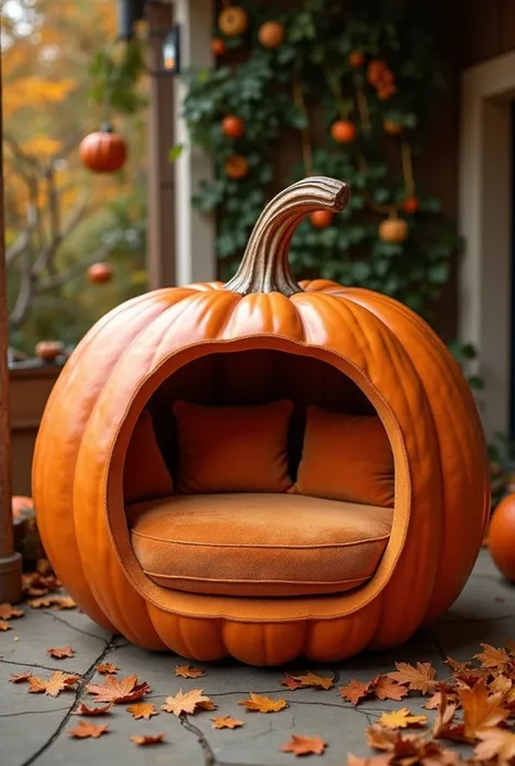 He designed me a pumpkin with a seat inside that looked like a sofa