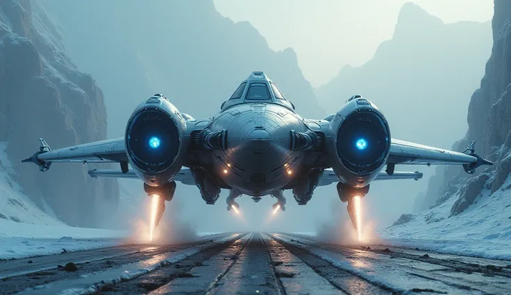  Design a futuristic combat spaceship from the year 6460,  specialized in air combat and air-to-ground . It is a colossal fighter ,  with a minimalist but intricate design ,  whose fuselage is built of opaque soft steel in a very BRIGHT light gray tone, IT...