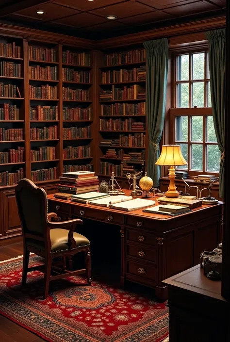 A room full of books and study materials. 