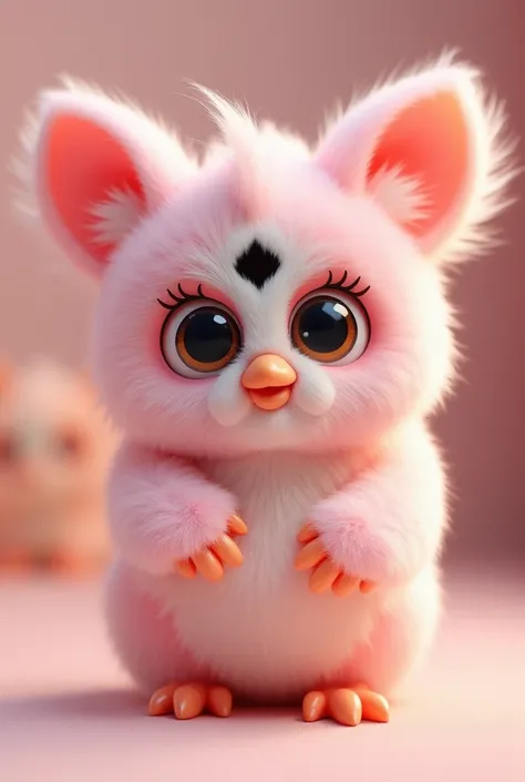 1girl, cute furby plush toy, detailed furry texture, soft and fluffy, large expressive eyes, adorable facial features, playful pose, (best quality,4k,8k,highres,masterpiece:1.2),ultra-detailed,(realistic,photorealistic,photo-realistic:1.37),vibrant colors,...