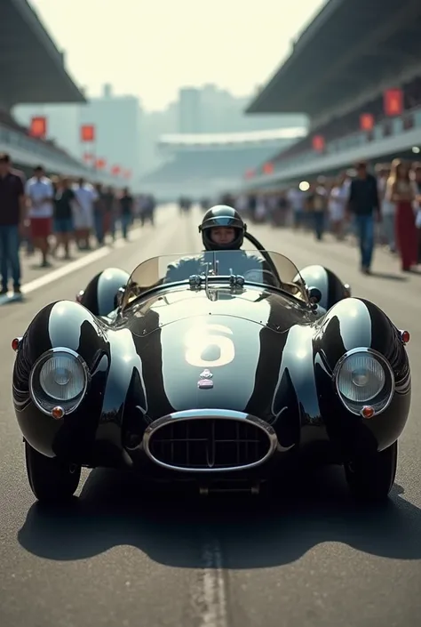 1940s race car, black color