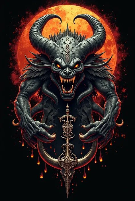 Mythological monster heavy Metal logo
