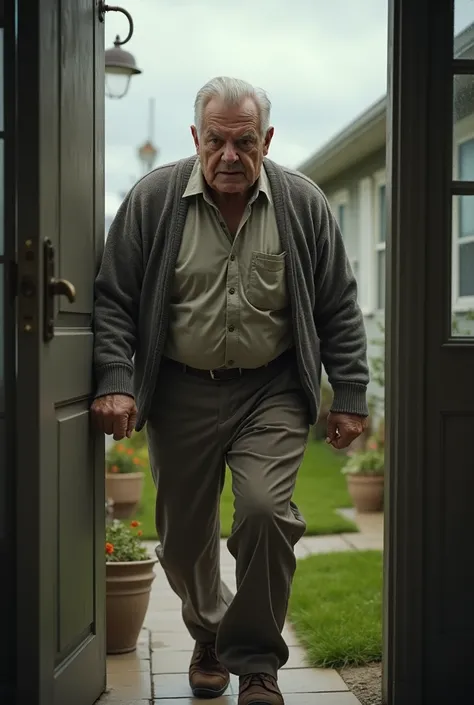 Mr. Johnson Storming Out
- Image: A grumpy old man (Mr. Johnson) storming out of his house, looking angry and upset.