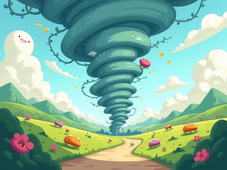 Tornado cartoon background