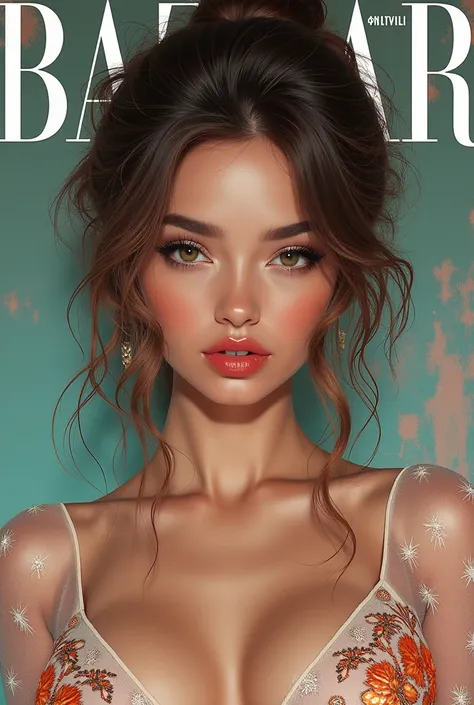 (A 2020s magazine Harpbr's BAZAAR decorative cover Girls Theme), (masterpiece, best quality:1.2), ((magazine Harpbr's BAZAAR decorative cover:1.45)), (Pin-up Girls), (Chic Magazine cover with lots of text:1.48), brilliant colorful paintings, Fashion cover ...