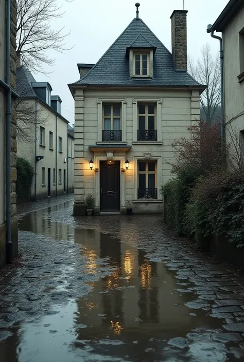 68, Rue de Saint-Brieuc in Rennes,  with floods in front of the house