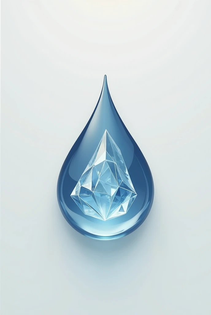 Minimalist cold brew emblem, a drop of water with an ice crystal ,  fonts with a husky symbol in profile ,  discreet color palette black , white, Blue and gray .