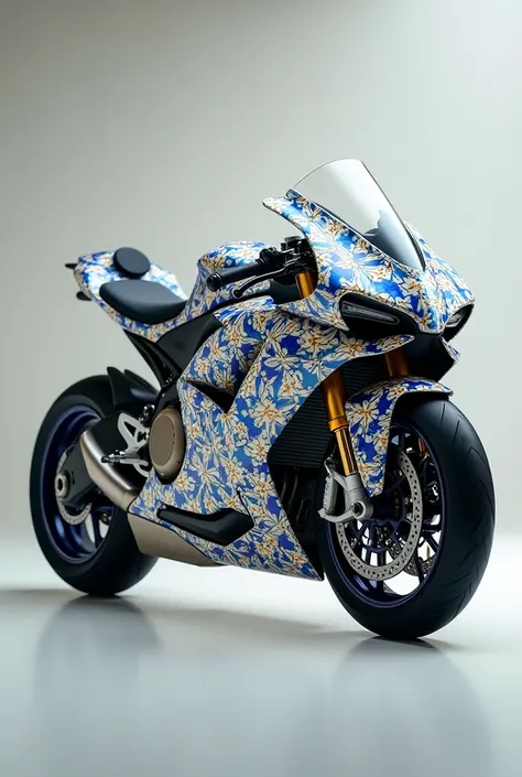 White blue gold azulejo's design sportbike
