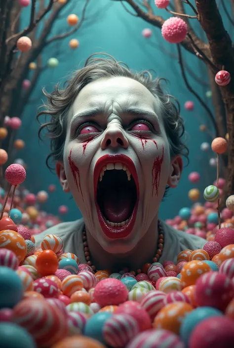 Scream image with candies