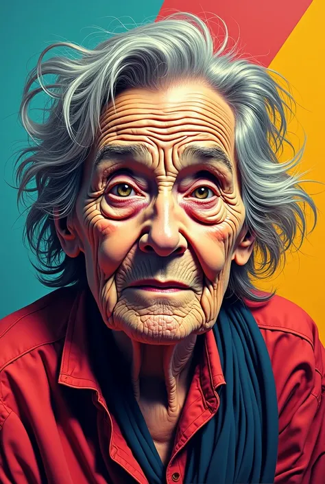 So noooo it must have a pop art style but of the old lady not of the young woman