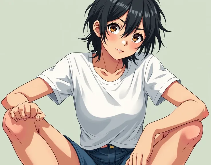  Kaito Tanaka has 1 , 78 m tall and a slightly athletic physique ,  with discreet muscles .  Her black hair is disheveled and falls naturally over her forehead,  often messed up by sleep or heat .  Her dark brown eyes convey tiredness or irritation ,  but ...