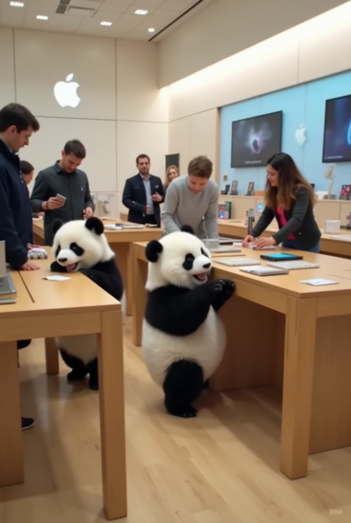 Video of little pandas looting an apple store