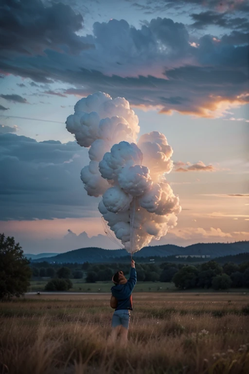 People throwing conetti in the air in a thunderstorm