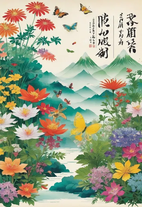 Score 9, Score 8 Up, Score 7 Up, A magical open scroll where fantastical and beautiful Japanese herbs and colorful flowers pop out of the paper, come to life from the pictures and books on your table, and grow from the paper.