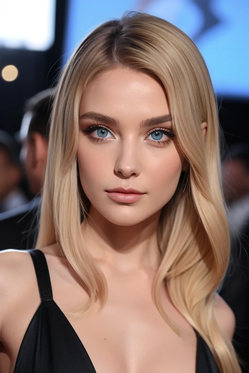 Une jeune femme russe de 20 ans avec de longs cheveux blonds légèrement ondulés, encadrant son visage délicat. Ses yeux bleu glacier sont perçants et envoûtants, capturant l’attention avec une intensité hypnotique. Son regard est profond, mystérieux et mag...