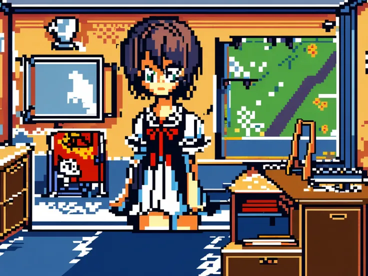 eroge style , Classmate, Pixel art , erotica