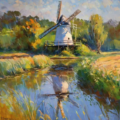 windmill, Very heavy tax, impressionism