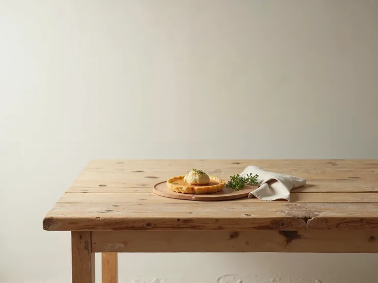 wood table for food product photography