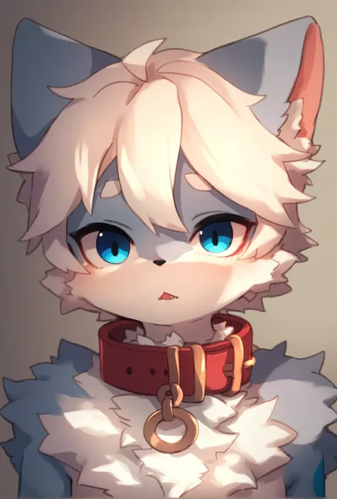 Kemono, femboy, collar, neck fluff, source_furry, score_9, score_6_up, zPDXL 