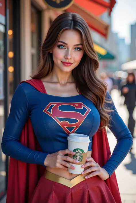 there is a BLUE EYED ASIAN JAPANESE GIRL holding a cup of STARBUCKS coffee, anime girl in real life, realistic young BRUNETTE girl, portrait of cute BRUNETTE girl, cute natural anime face, kawaii realistic portrait, realistic anime 3 d style, attractive an...
