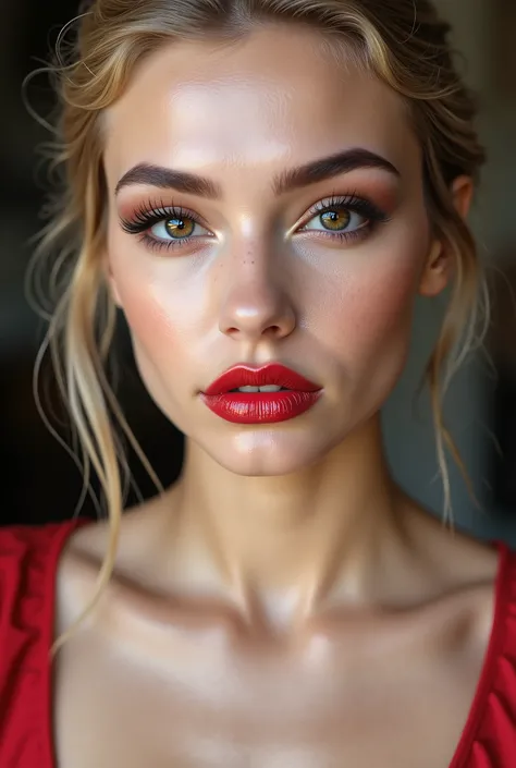 Realistic (photorealistic Realism 16K Quality), (high resolution detailed 8k), (ultra realistic details digital art), (best quality), (realistic texture details: velvety skin, hair), professional photography, (glamour shot of 1woman:1.4, 20-year-old), Face...