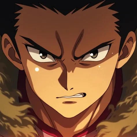 close up shot of tanjiro from demon Slayer, in sun breathing form, in anime adaptation, screencap, midjourney details, 