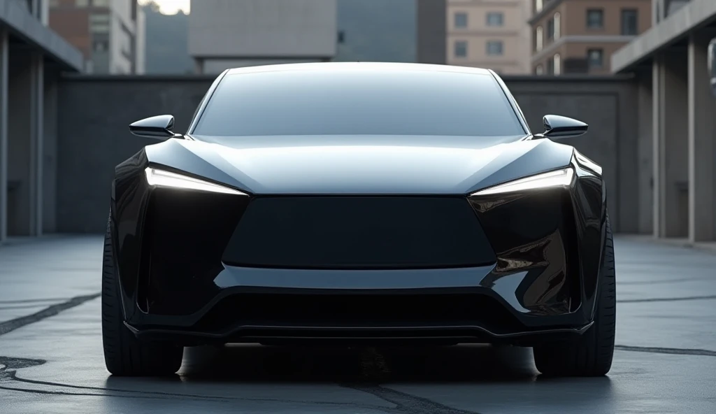 2025 Tesla Cyber truck black shine front view 