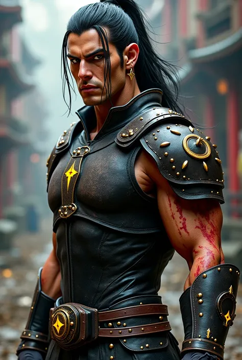 Height: 6’6”
Build: Muscular, broad-shouldered, and intimidating, yet incredibly agile. His physique is a perfect balance of raw power and fluid combat grace.

Facial Features
	•	Sharp, angular face with strong, prominent cheekbones and a chiseled jawline....