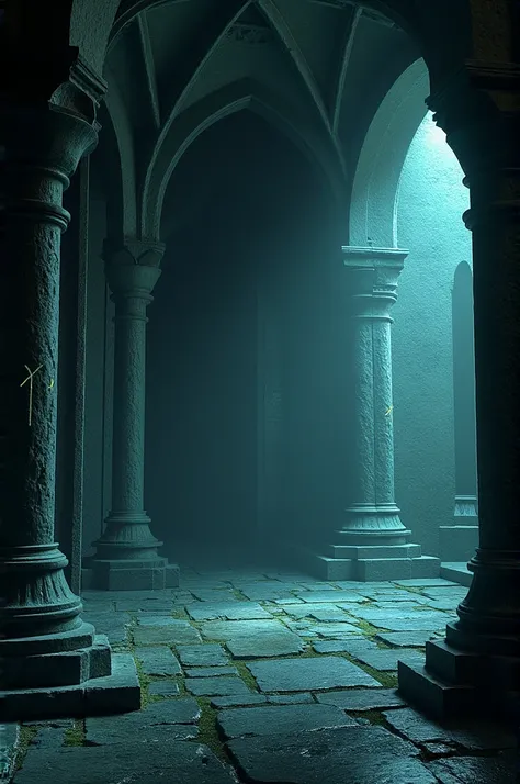  Make me a totally dark castle room with digital art technique, But let's not be realistic  
