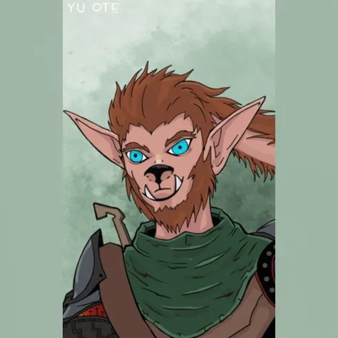 Bugbear, dnd, dungeon and dragons, furry, smiling, big fans, friendly