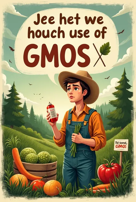 Make a poster that is easy to draw that I'm disagree in GMO