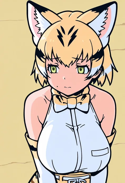 gtaiii, 1girl, sand cat (kemono friends), mole, large breasts,